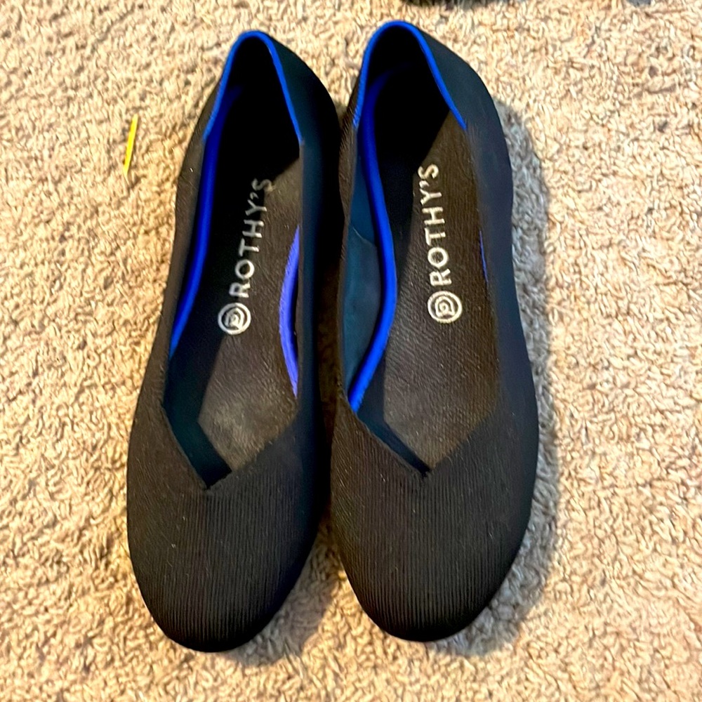 Rothy’s flats, black, size 10.5, never washed, worn twice
